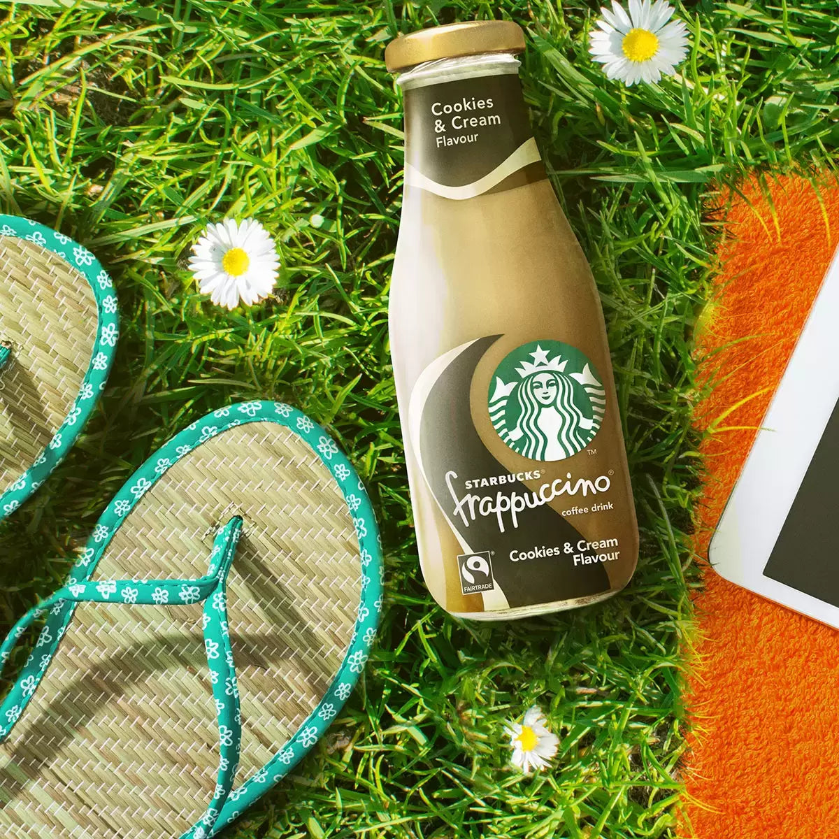 Starbucks Frappuccino cookies and cream iced coffee chilled drink lifestyle image bottles 8 x 250ml