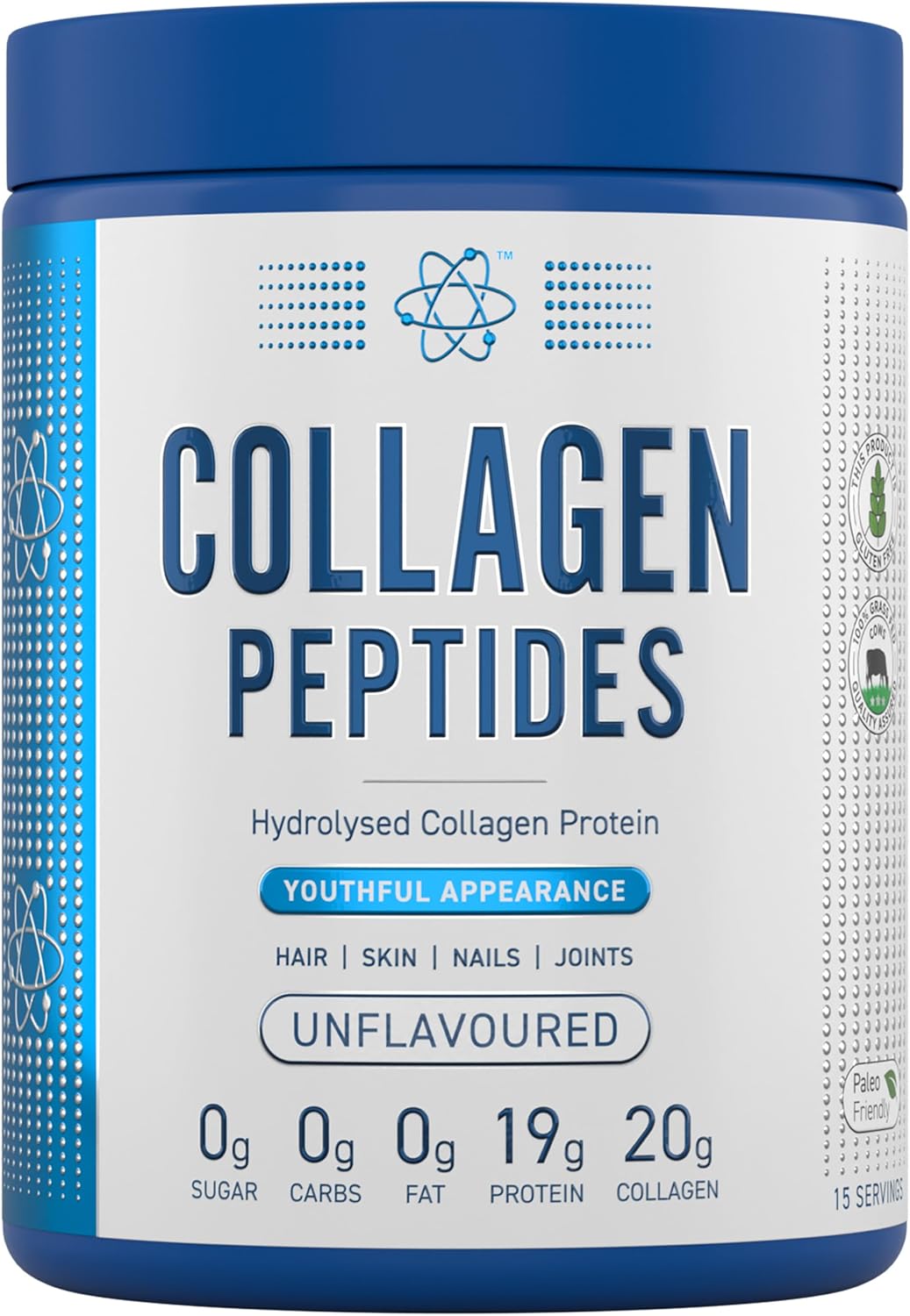 Applied Nutrition Collagen Peptides powder tub unflavoured hydrolysed bovine collagen 300g
