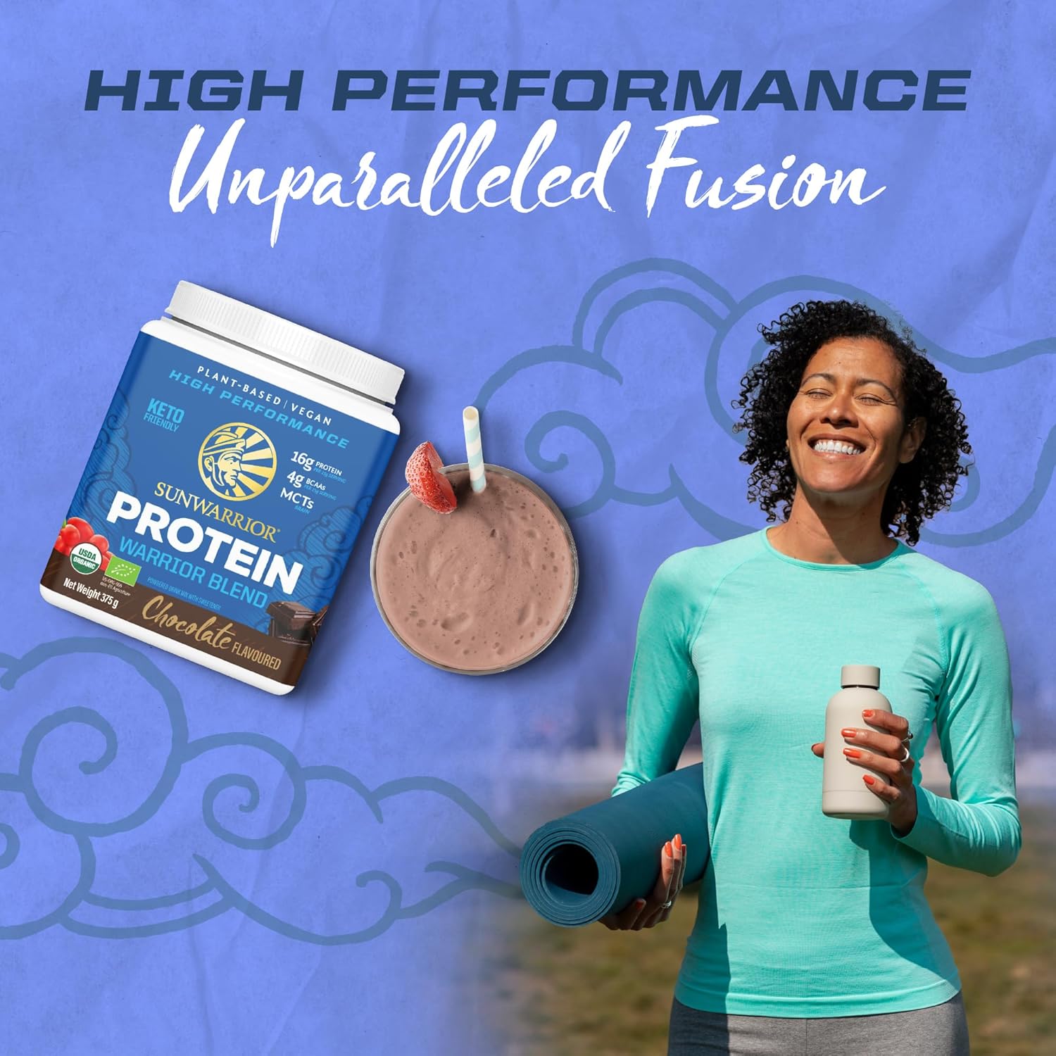 Sunwarrior Plant-Based Protein Powder, Chocolate Flavoured 375g