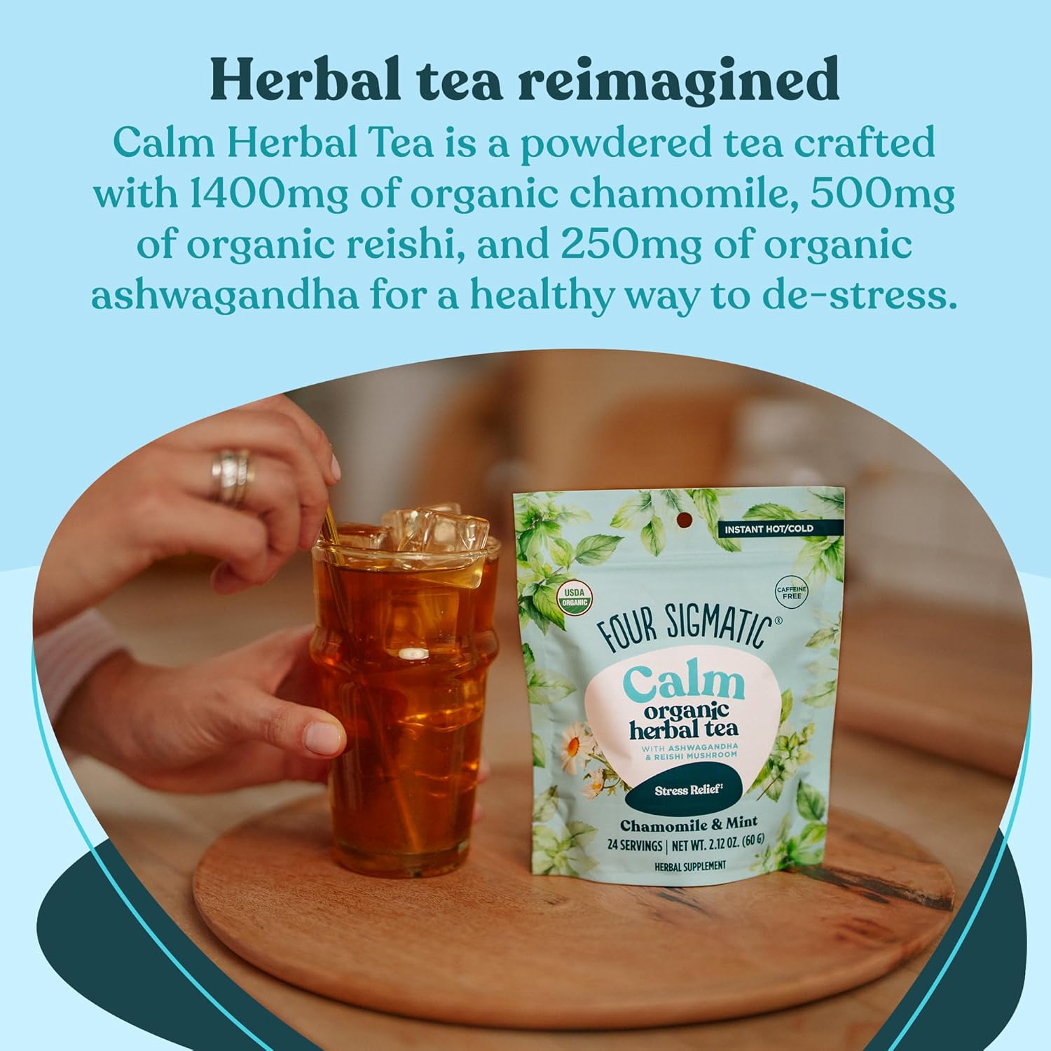 Four Sigmatic Organic Herbal Tea, Chamomile & Mint - 60g