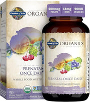 Garden of Life Organics Prenatal Once Daily bottle & box 90 vegan tablets