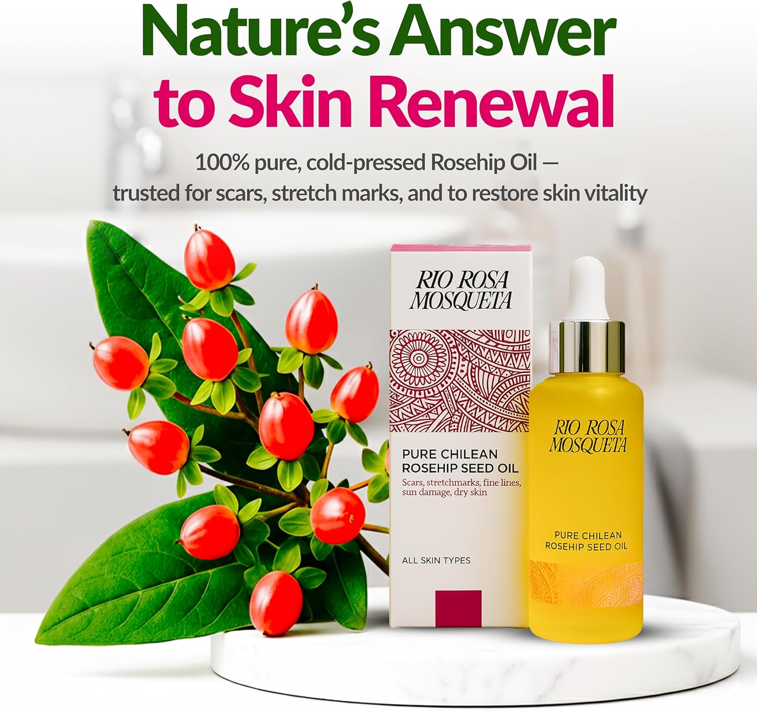 Rio Rosa Mosqueta Pure Chilean Rosehip Seed Oil 50ml