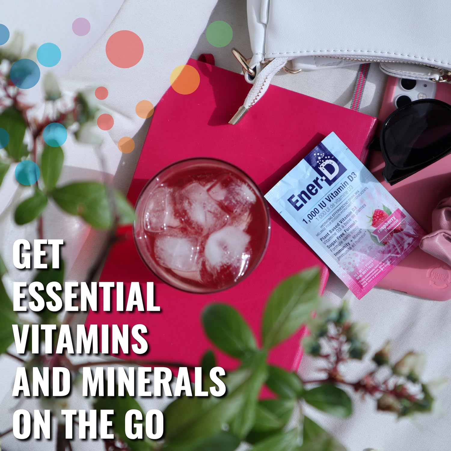 How to Use: Ener-D Sugar Free Raspberry sachet mixing instructions 24 sachets 