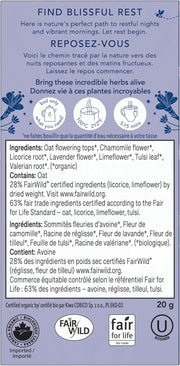 Ingredients list and brewing instructions for Pukka Night Time Tea.