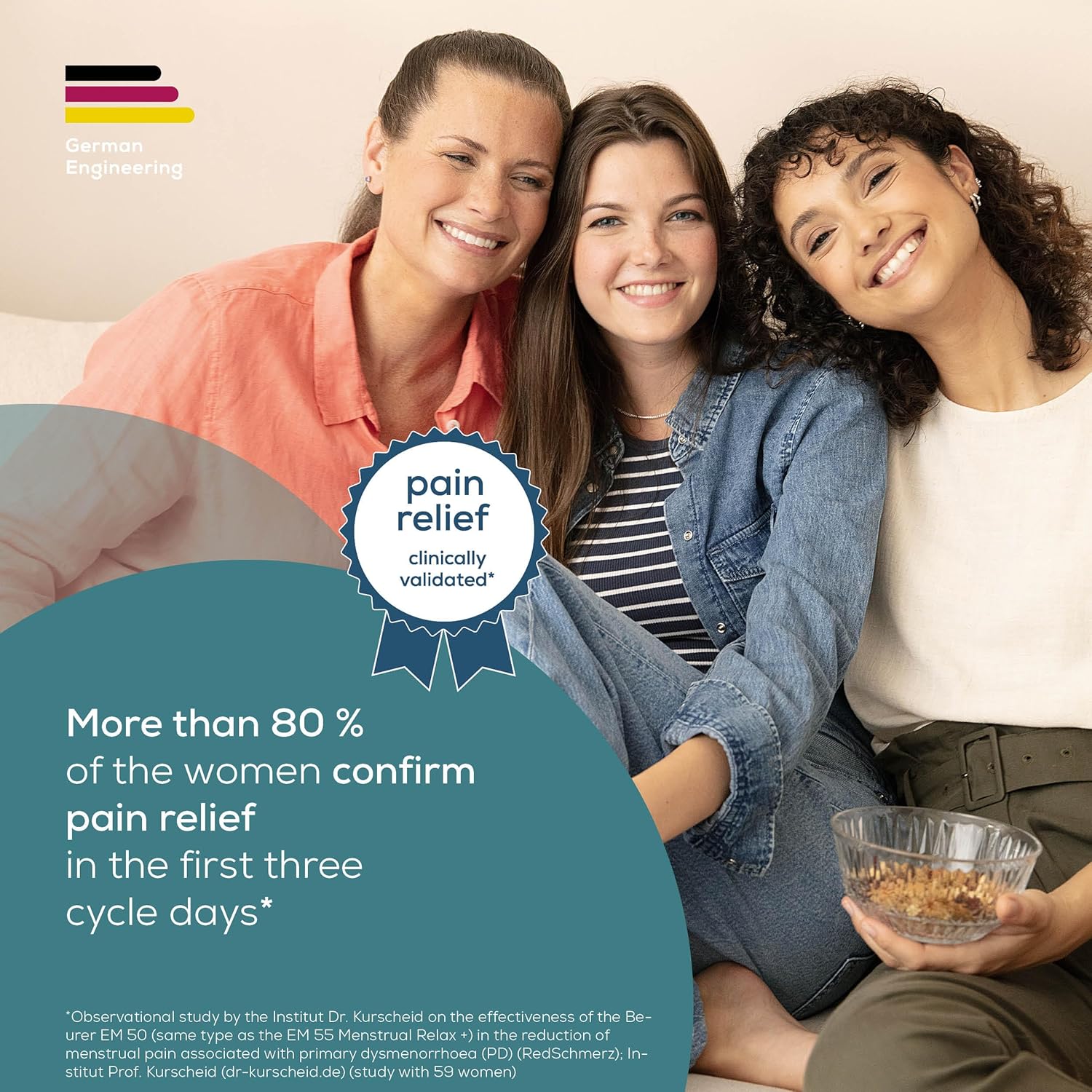 Beurer EM50 Menstrual Relax Device, Rechargeable - Pink