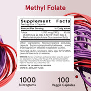 Jarrow Formulas Methyl Folate – 1000 mcg, 100 Veggie Capsules