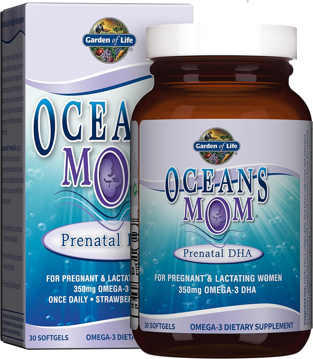 Garden of Life Oceans Mom Prenatal DHA Omega-3, Strawberry, 30 Softgels