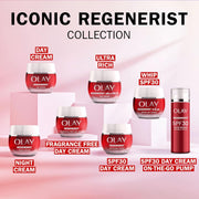 Olay Regenerist Daily Moisturising Cream variants.