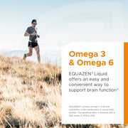 Person running on a hill with Equazen advertisement about Omega 3 and Omega 6.
