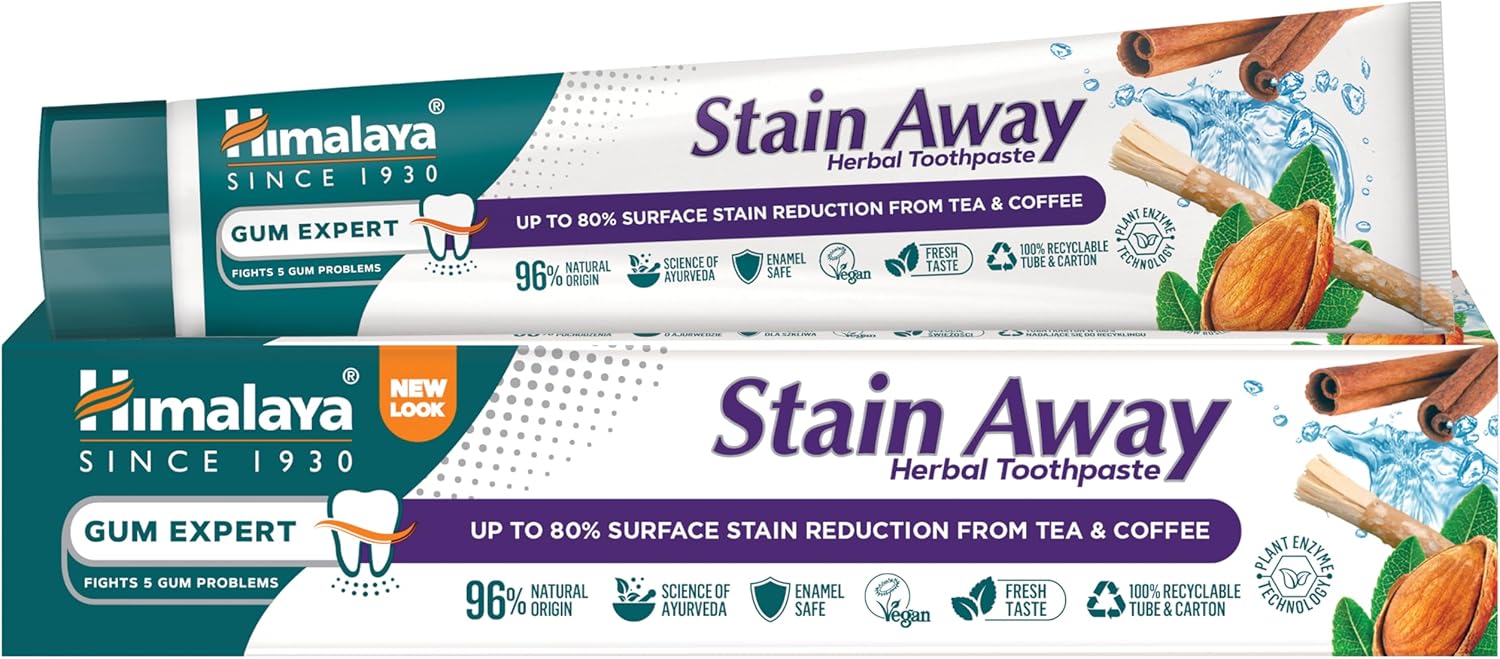 Himalaya Stain Away herbal toothpaste enamel friendly tube & box 75ml