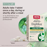 How to Use Image: Jarrow Formulas Jarro-Dophilus Digest Sure 5 billion CFU tablets 30 count usage instructions