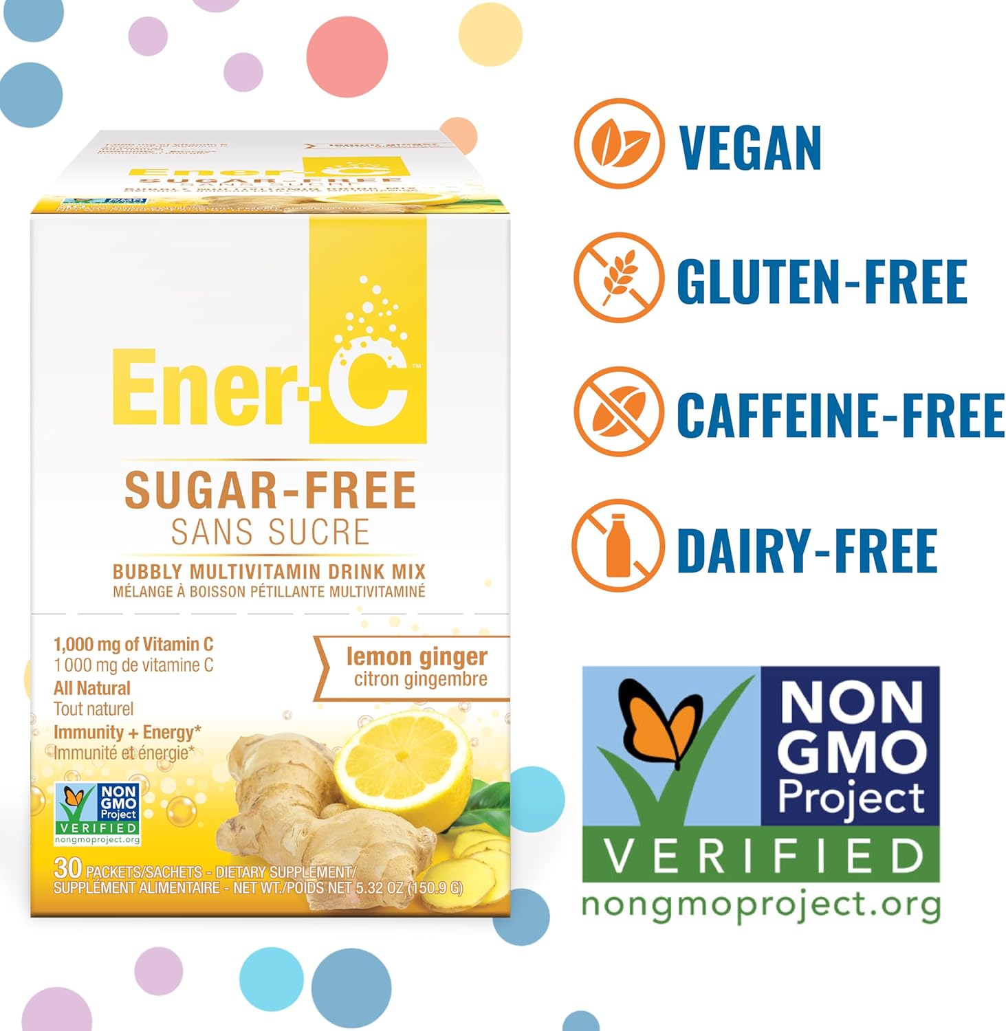 Ener-C Sugar Free Lemon Ginger Vitamin Powder Mix box