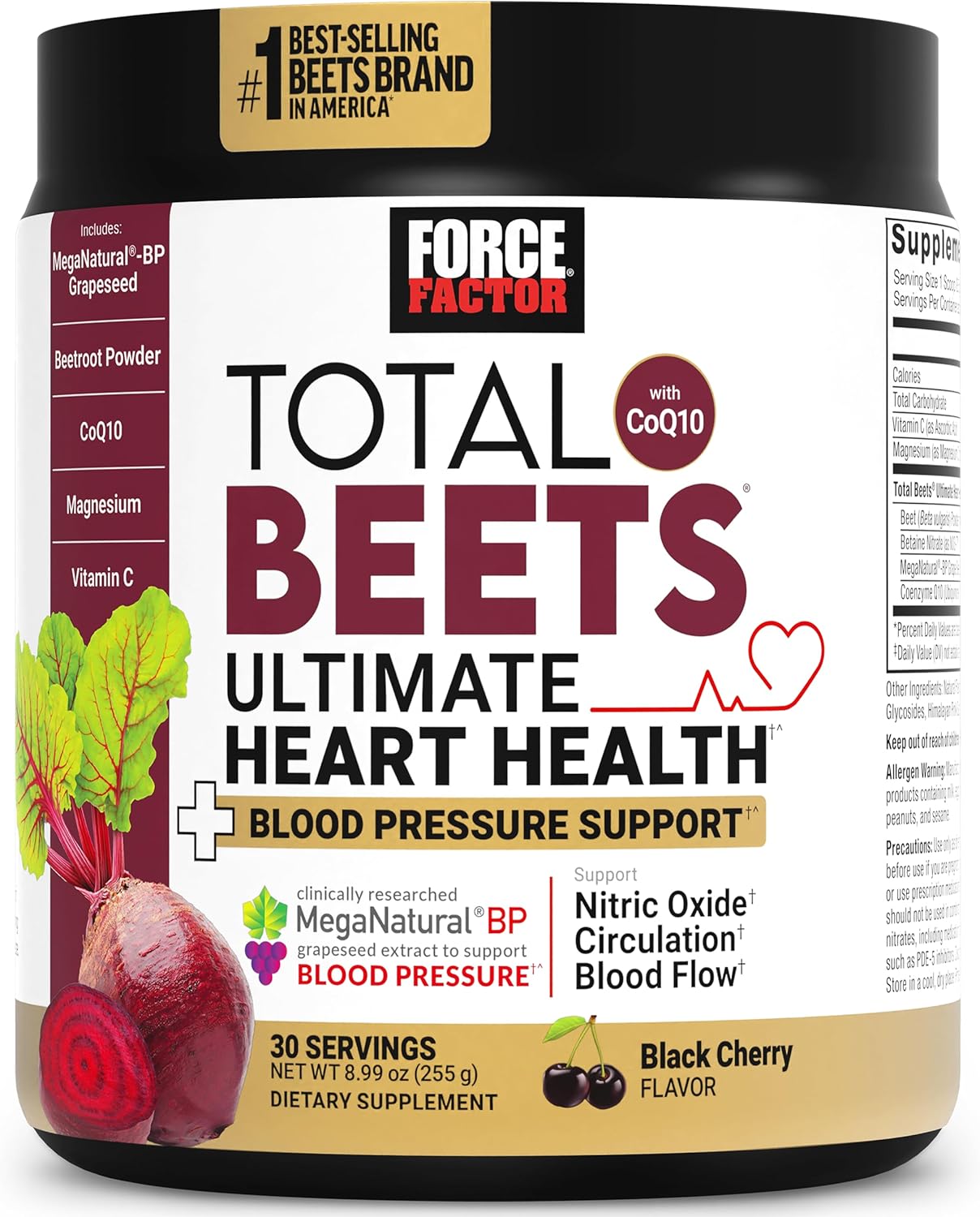 Force Factor Total Beets supplement container on a white background
