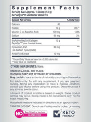 Supplement facts panel and usage instructions for NeoCell Super Collagen powder.