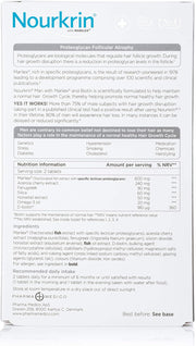 Supplement facts and directions for Nourkrin Man 180-tablet bottle.