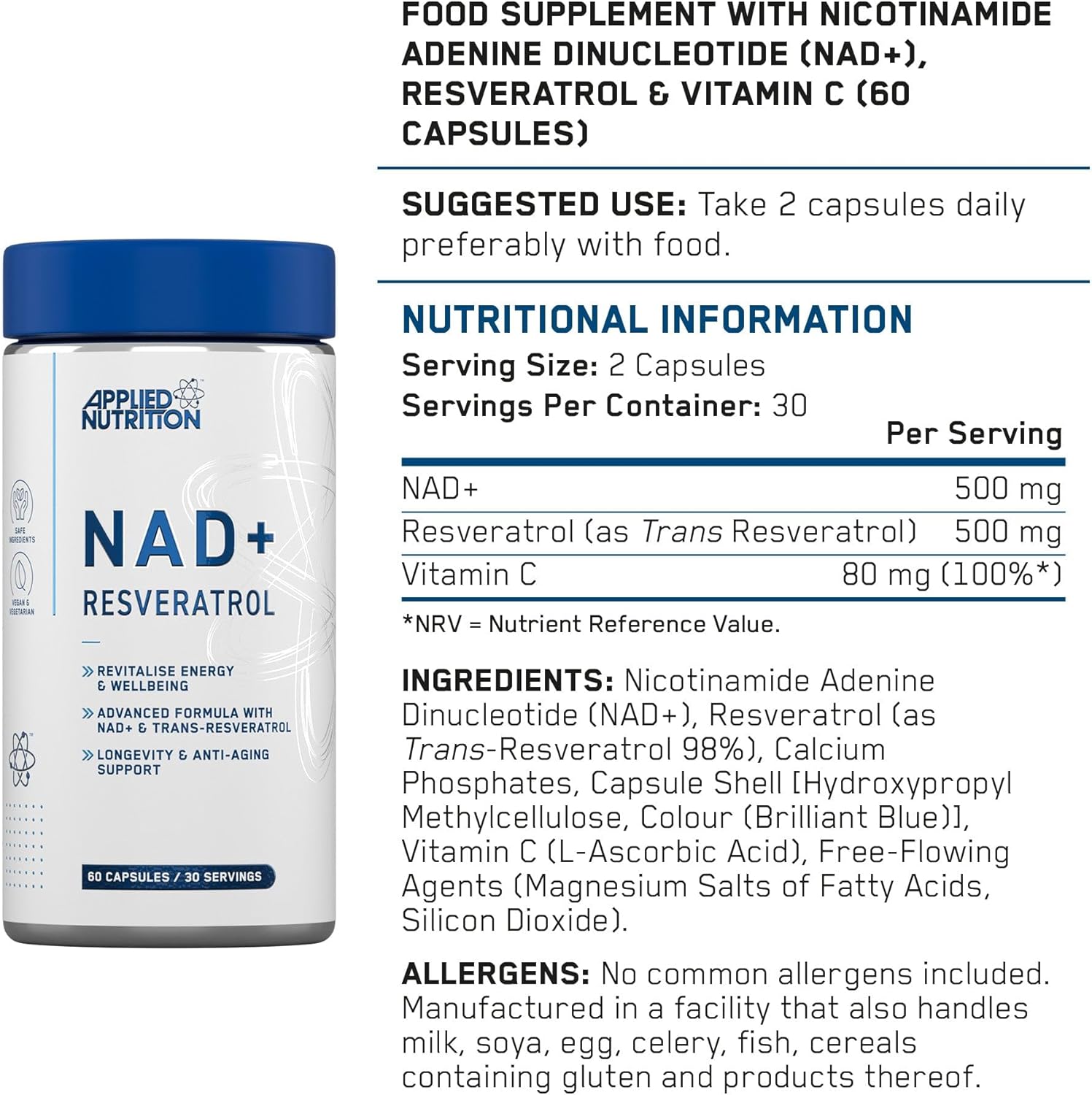 Supplement facts and health benefit statements.