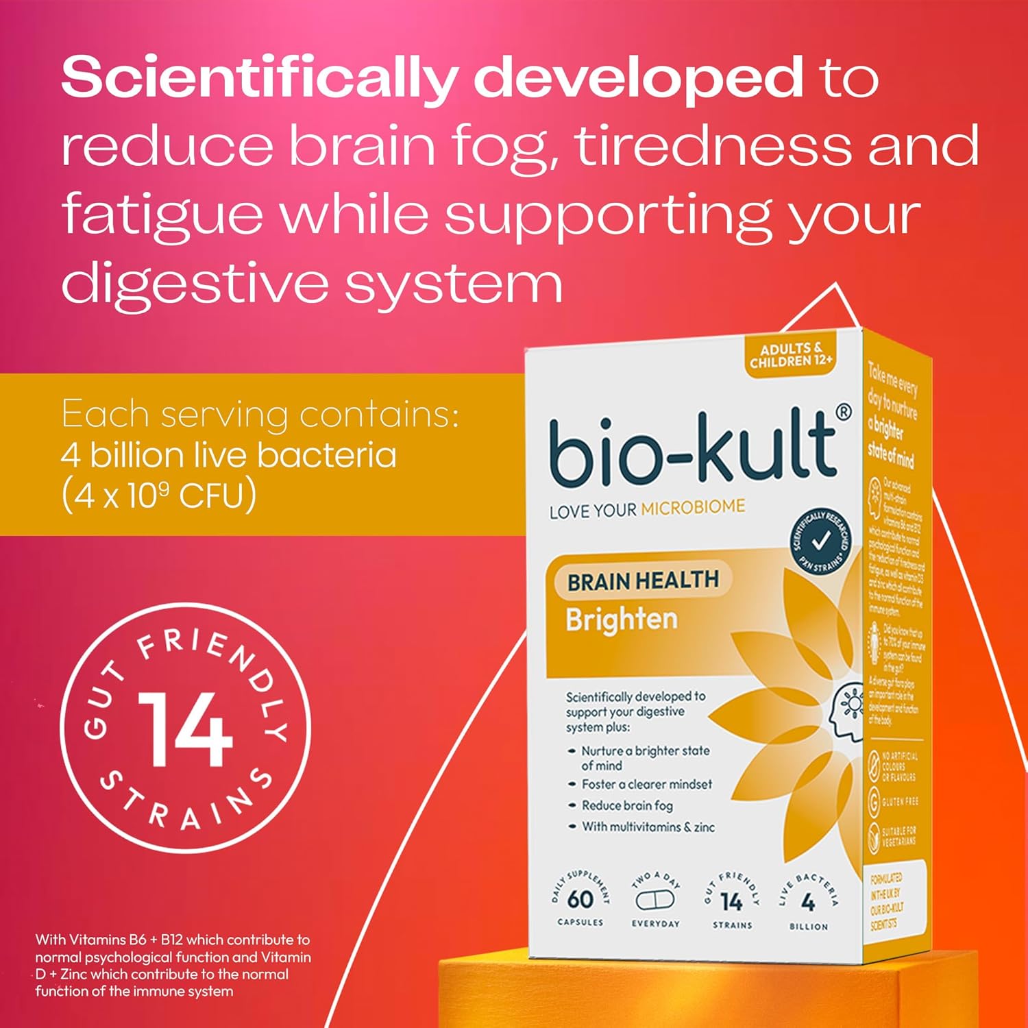 Bio-Kult Brighten Probiotic Capsules with Vitamins & Zinc - 60 Capsules