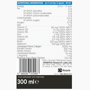Ingredients label and barcode for Collagen Superdose hair and beauty support drink.