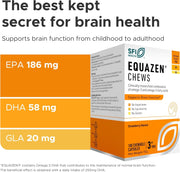 Box of Equazen Chews supplement with nutritional information on a white background