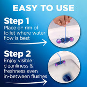 Bloo Self Active Blue Water Flower Toilet Rim Block 3 x 50g hanging toilet rim application