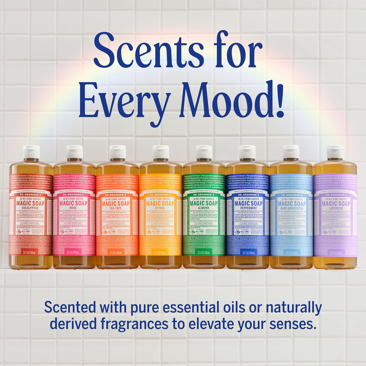 Dr. Bronner's Baby Unscented 18-in-1 Pure-Castile Liquid Soap 945ml & other variants