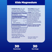 Natrol Kids Magnesium Citrate gummies supplement facts label bottle 30 gummies