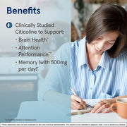 Lifestyle Image: Jarrow Formulas Citicoline CDP Choline 250mg capsules daily use lifestyle