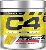 Cellucor C4 Original pre-workout supplement container with yellow and silver design.