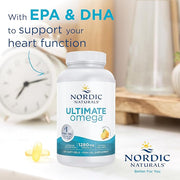 Nordic Naturals Ultimate Omega-3 Lemon Flavoured Fish Oil 120 Softgels bottle.