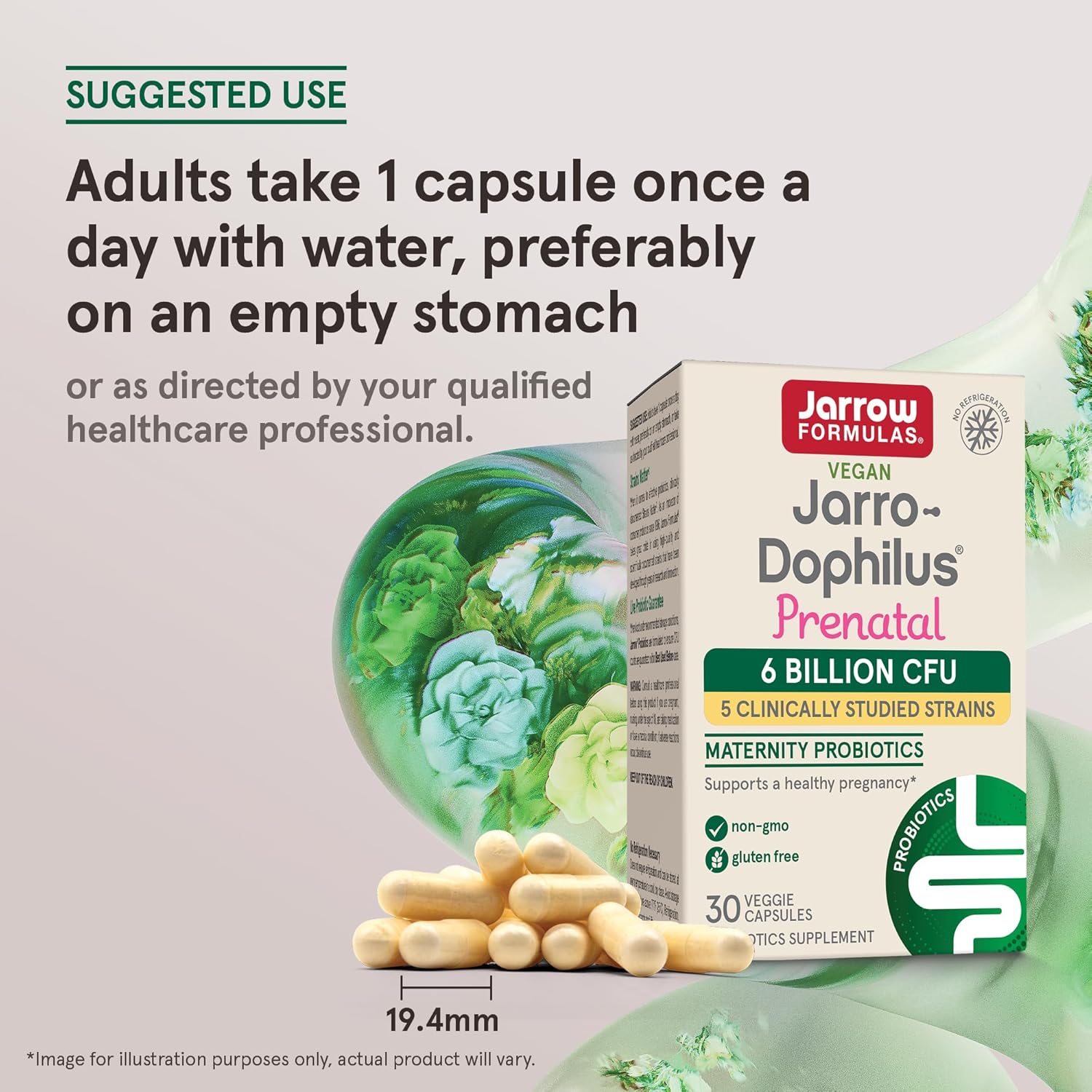 Jarrow Formulas Jarro-Dophilus® Prenatal – 6 Billion CFU, 30 Veggie Capsules