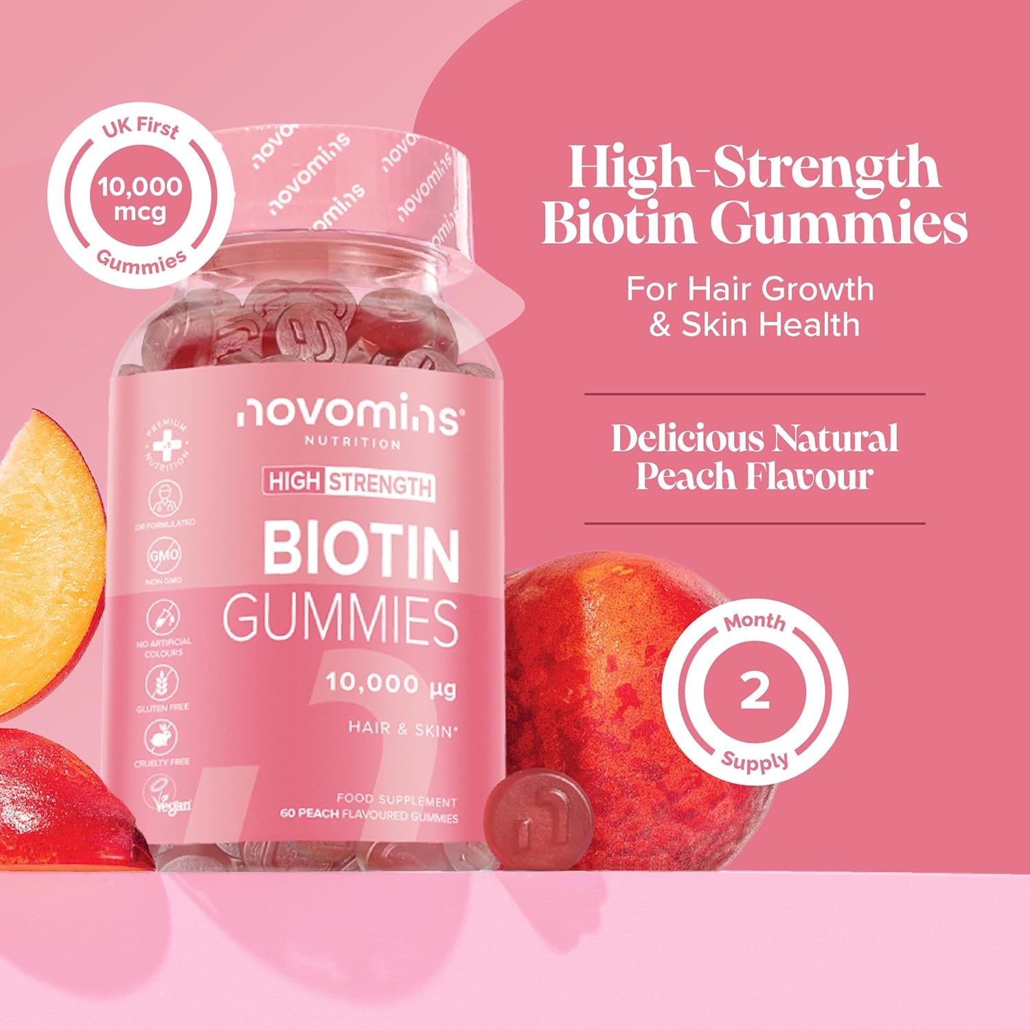 Novomins Nutrition Biotin Gummies 10,000 mg