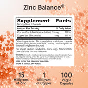 Jarrow Formulas Zinc Balance® – 100 Capsules