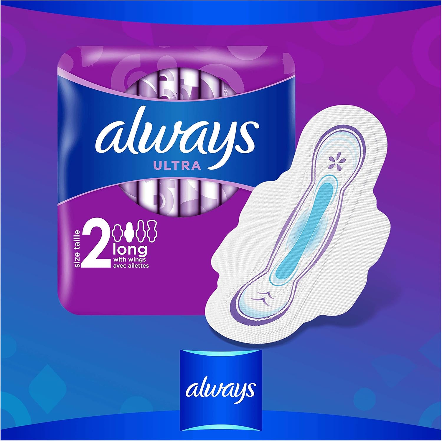 Always Ultra Long Pads Size 2 with Wings 48 Pack