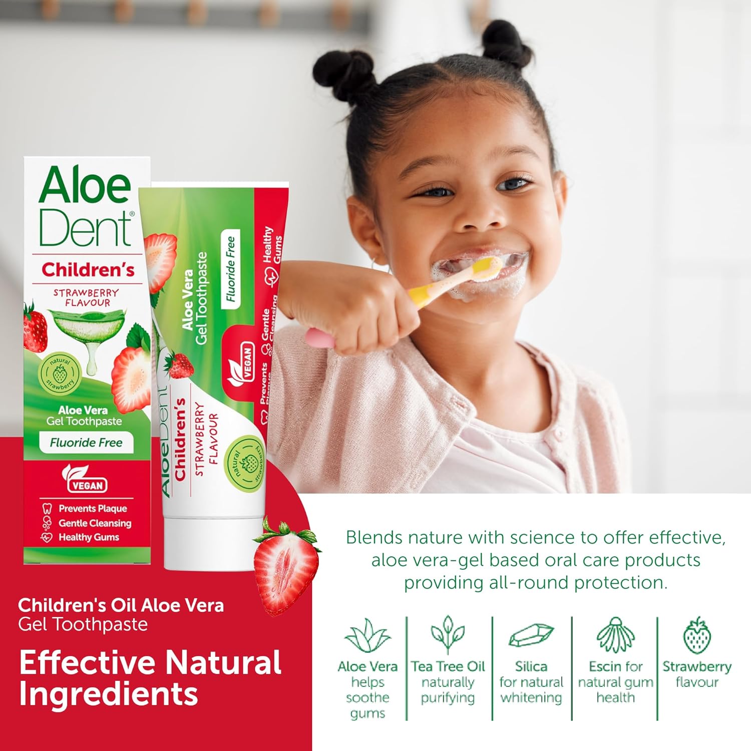 How to Use Image: Aloe Dent kids toothpaste brushing teeth daily use 50ml