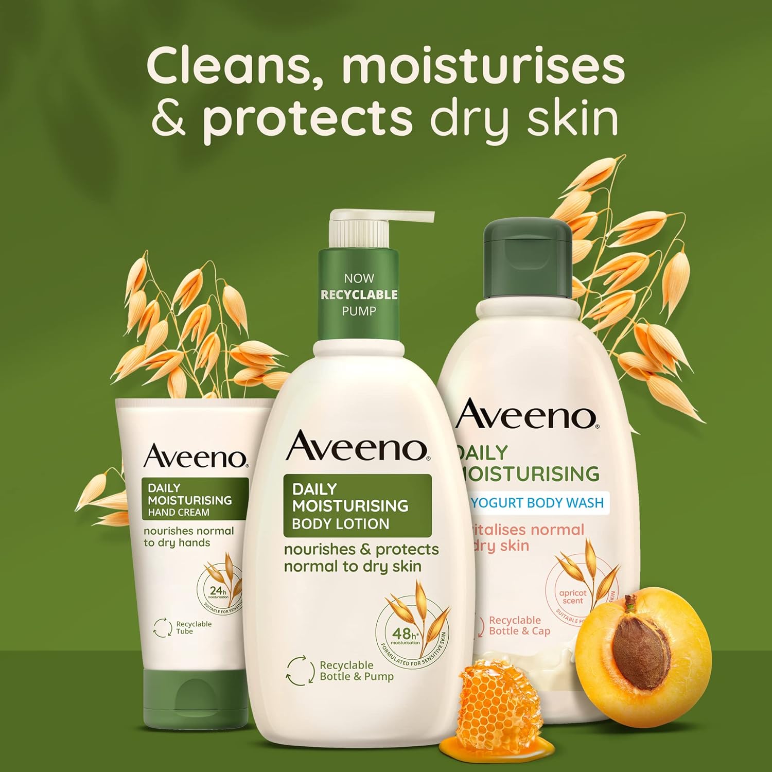Aveeno Daily Moisturising Body Wash with Oat & Greek Yogurt - 300ml variants