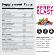 Supplement facts panel, ingredients, and directions for Kaged Pre Workout.