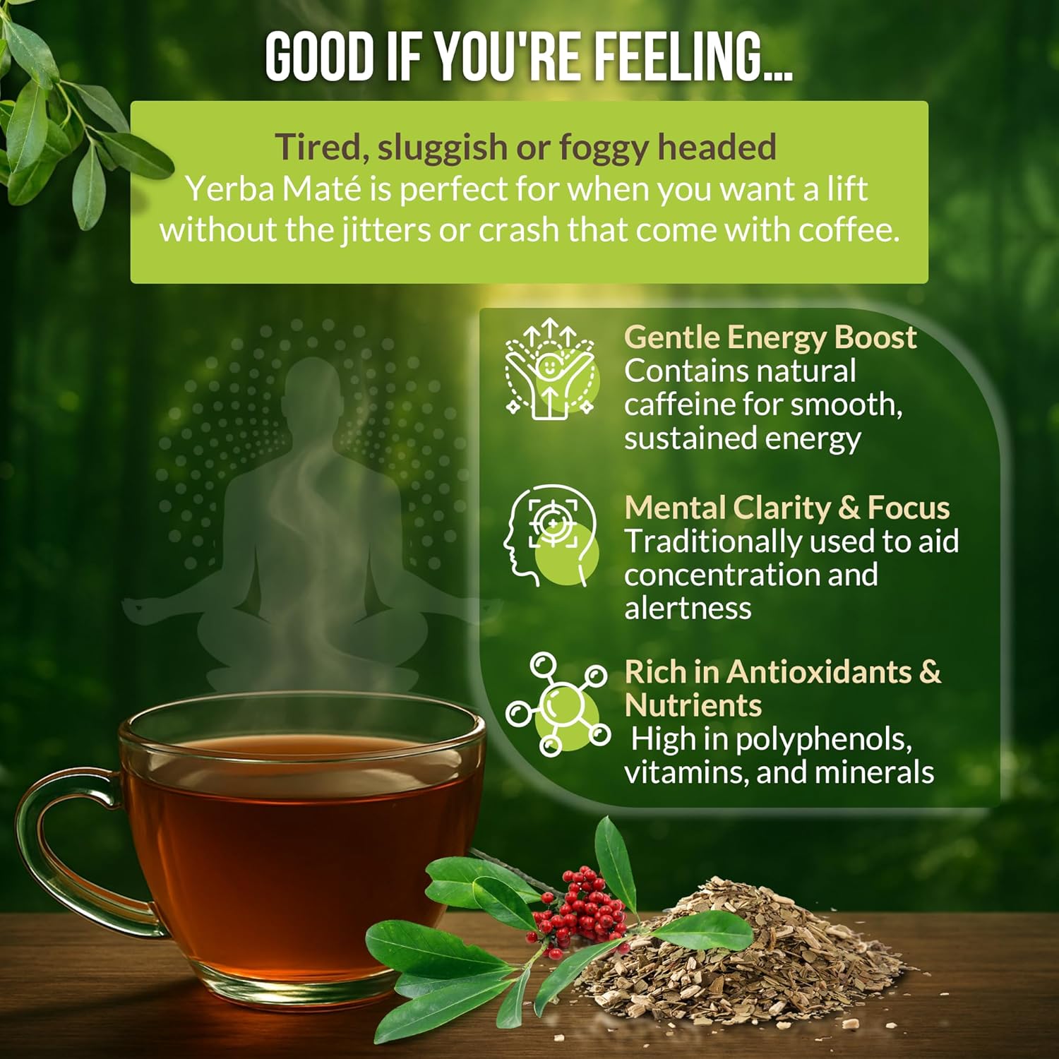 Rio Amazon Yerba Maté Tea Infusion ingredient information herbal tea 40 teabags