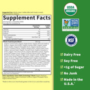 Supplement facts and ingredient list for Organic Digest+ digestive enzymes.