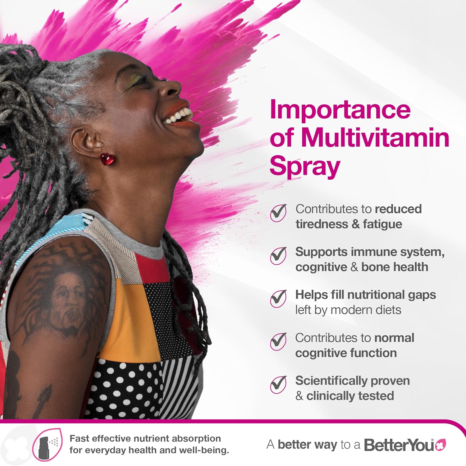 BetterYou MultiVitamin Daily Oral Spray, Blackcurrant & Plum - 25ml