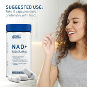 Applied Nutrition NAD+ & Resveratrol Complex, 500mg - 60 Capsules