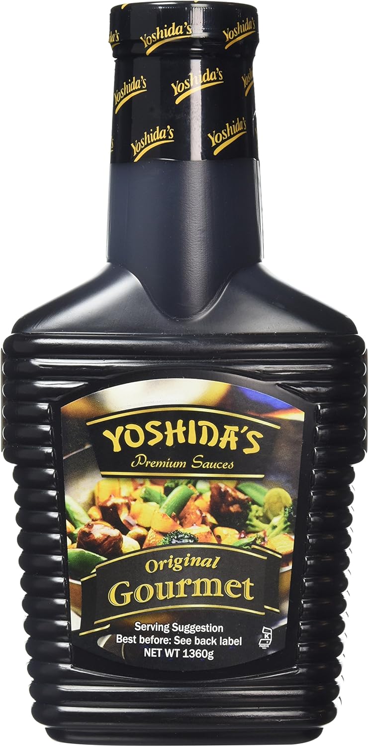Front image: Yoshidas original gourmet cooking sauce marinade BBQ bottle 1360g