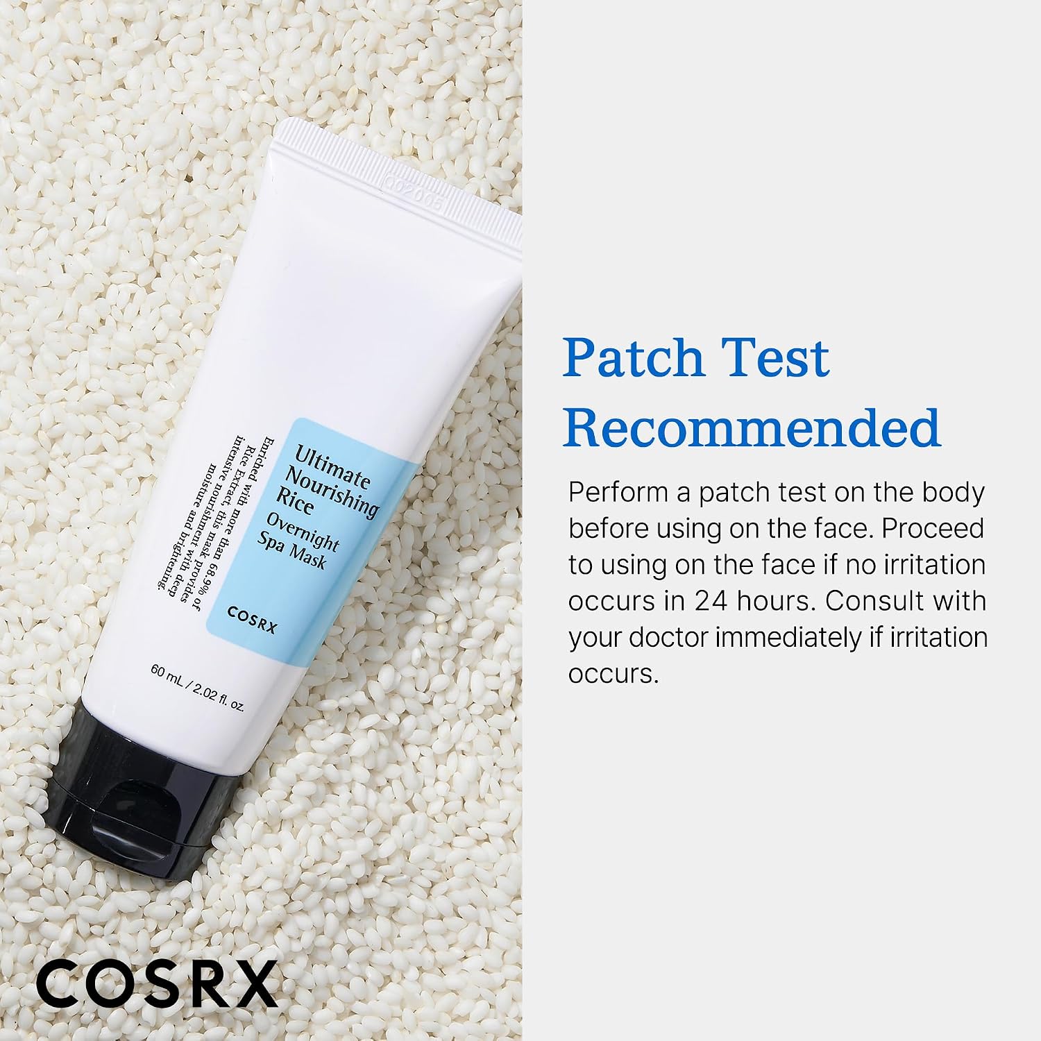 COSRX Ultimate Nourishing Rice Overnight Spa Mask 60ml jar for overnight facial skincare 