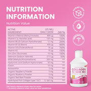 Swedish Nutra Marine Collagen liquid supplement facts ingredients fruit 500ml