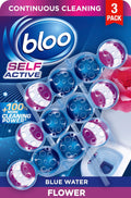 Bloo Self Active Blue Water Flower Toilet Rim Block 3 x 50g