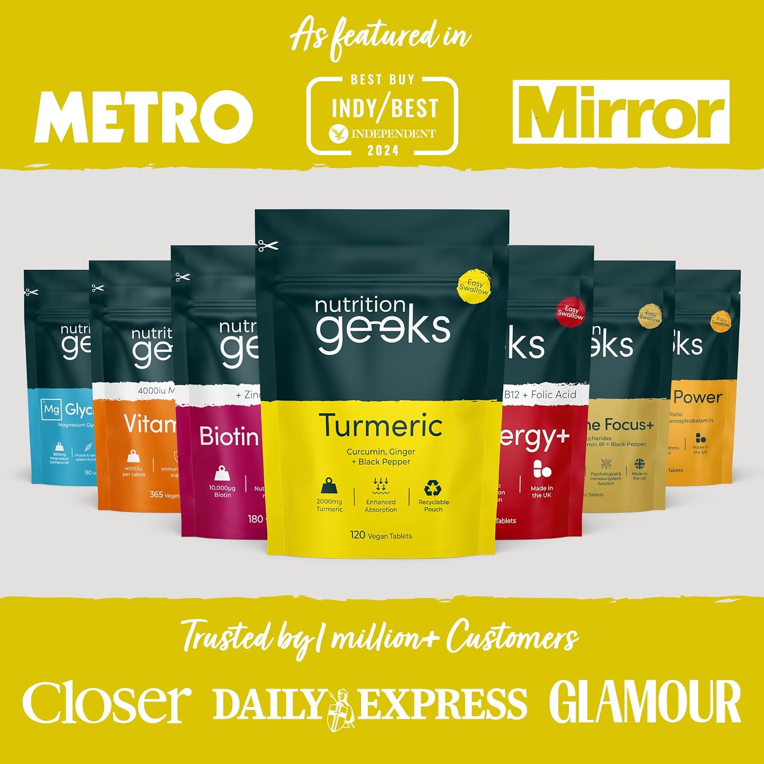 Nutrition Geeks High-Strength Turmeric Complex Vegan Tablets other variants.