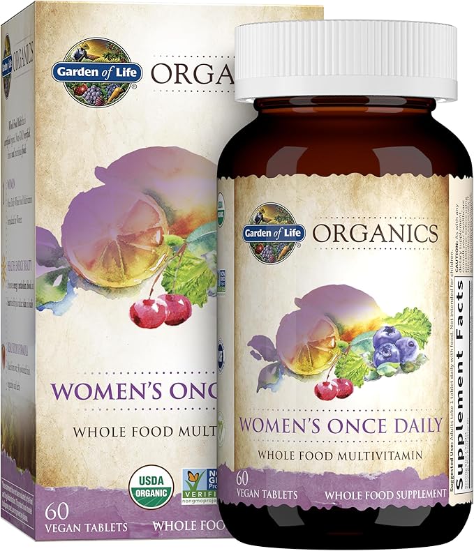 Garden of Life Organics Once Daily Women's Multivitamin bottle & box 60 tablets