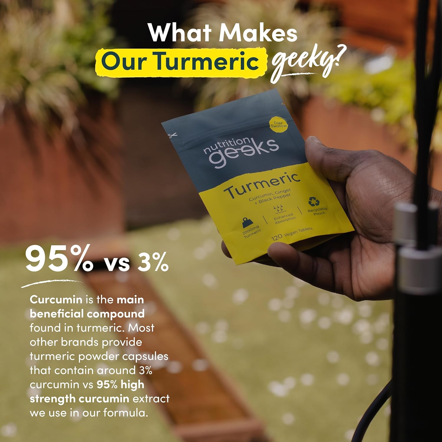 Nutrition Geeks High-Strength Turmeric Complex Vegan Tablets - 120 Count