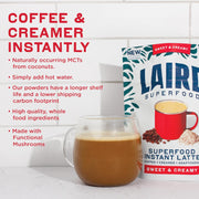 Laird Superfood Non-Dairy Instant Latte, Sweet & Creamy – 227g