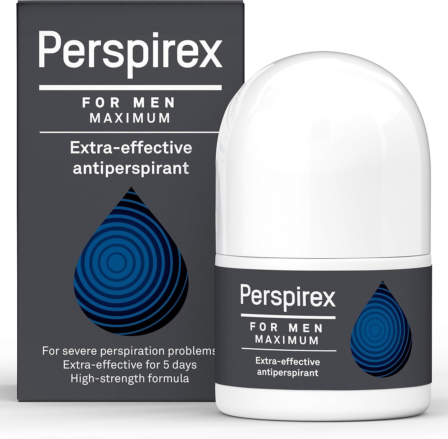 Perspirex Maximum Strength Antiperspirant Roll-On & box for Men, 20ml.