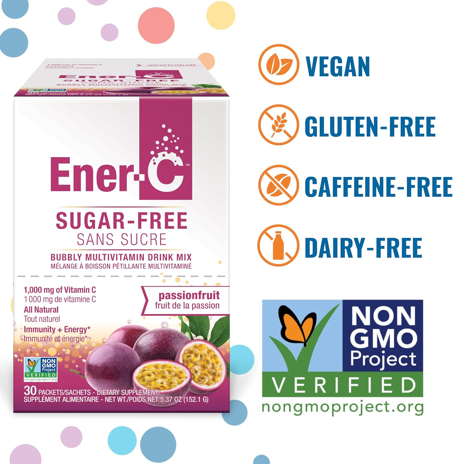 Ener-C Sugar Free Passion Fruit Vitamin Powder Mix box